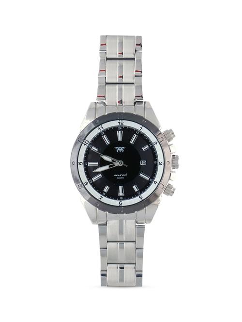 black base round frame solid silver strap watch - 1206079 - Very Small Image - 1
