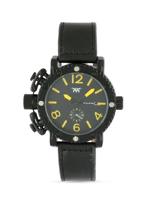 black base yellow dialer round frame solid step watch - 1206089 - Very Small Image - 1