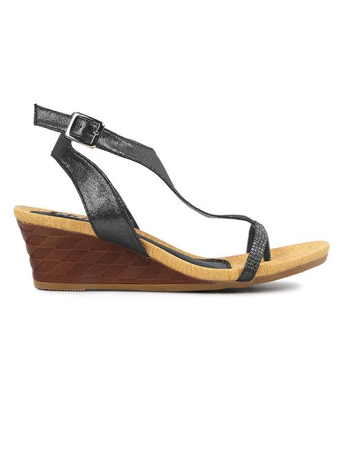 black leatherette wedges - 1206914 - Very Small Image - 1