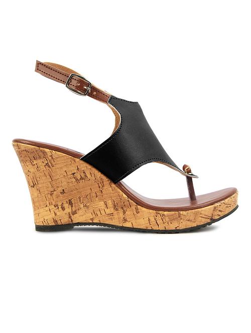 black leatherette sandals - 1206947 - Very Small Image - 1