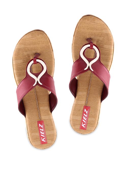 maroon leatherette sandals - 1206958 - Very Small Image - 1