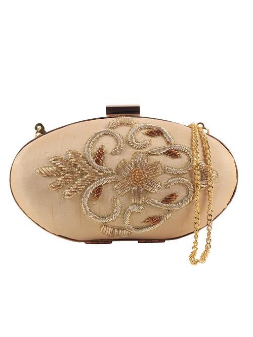 beige jute embellished clutch - 12079276 - Very Small Image - 1
