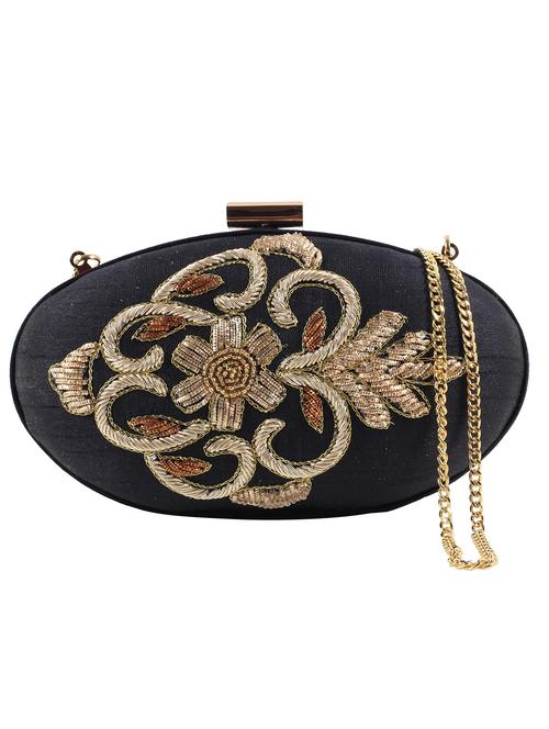 black jute embellished clutch - 12079277 - Very Small Image - 1
