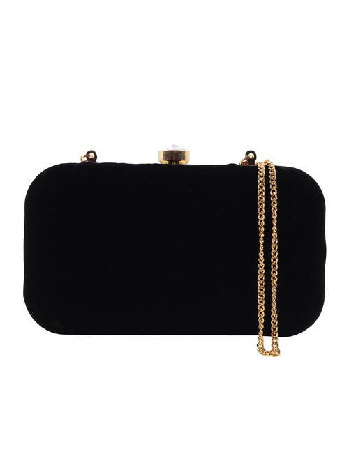 black velvet box clutch with sling - 12079288 - Very Small Image - 1