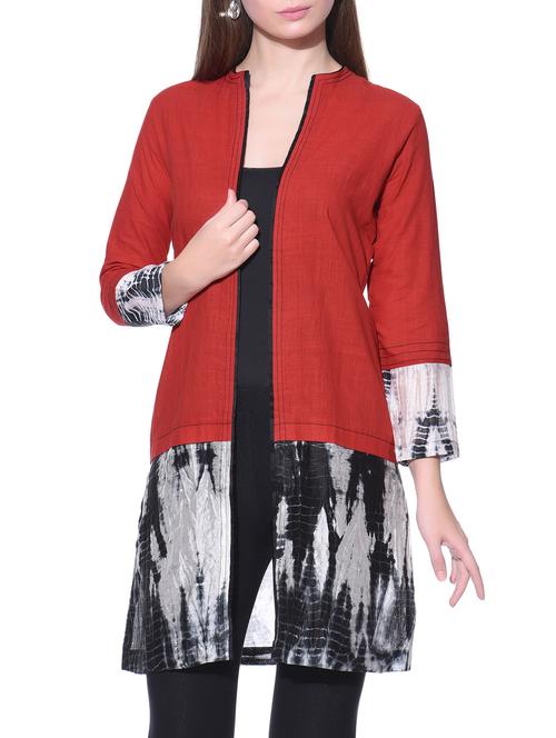 red front open shibori shrug - 12081010 - Very Small Image - 1