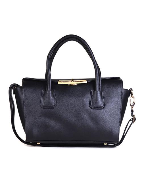black leatherette handbag with sling - 12084759 - Very Small Image - 1