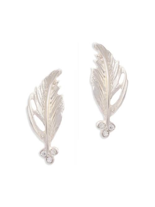 white silver plated drop earring - 12086431 - Very Small Image - 1