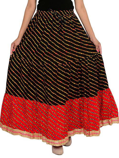 black cotton flared skirt - 12086567 - Very Small Image - 1