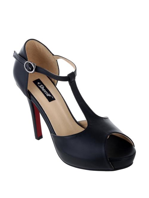 black leatherette sandal - 12086797 - Very Small Image - 1