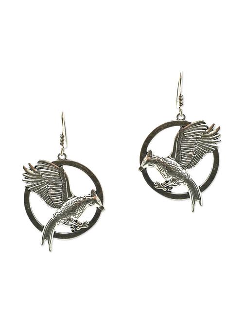 silver eagle metal earrings - 12087609 - Very Small Image - 1