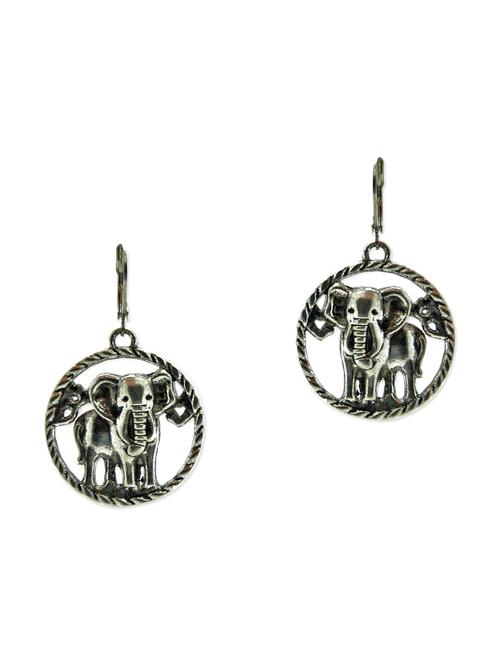 silver elephant metal earrings - 12087610 - Very Small Image - 1
