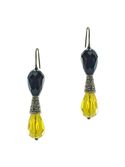 multicoloured crystal embellished metal earrings - 12087613 - Very Small Image - 1