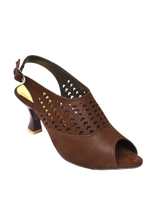 brown suede back strap sandals - 12088902 - Very Small Image - 1