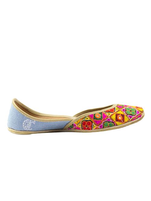 multicoloured embroidered leather mojris - 12089785 - Very Small Image - 1