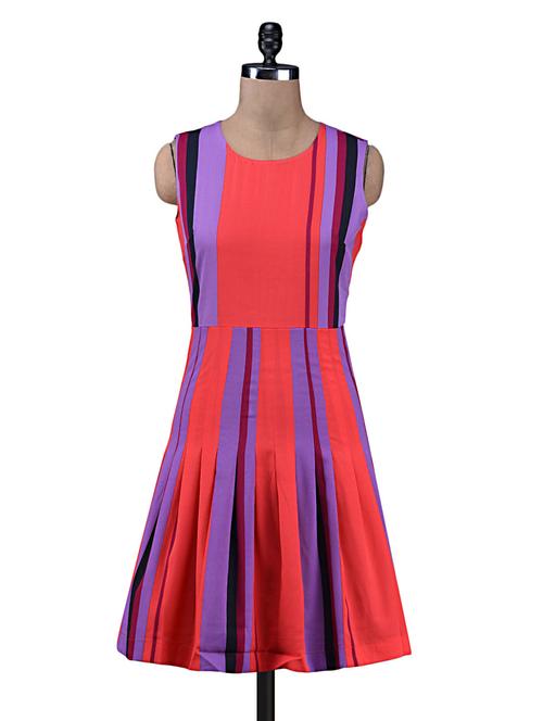 multicolour printed poly crepe dress - 1209038 - Very Small Image - 1