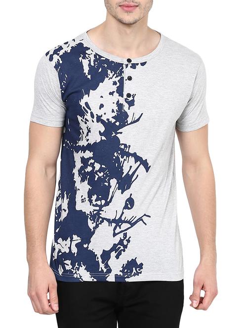 grey cotton printed t-shirt - 12090806 - Very Small Image - 1