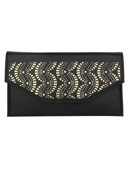 black leatherette clutch with cutwork - 1209858 - Very Small Image - 1