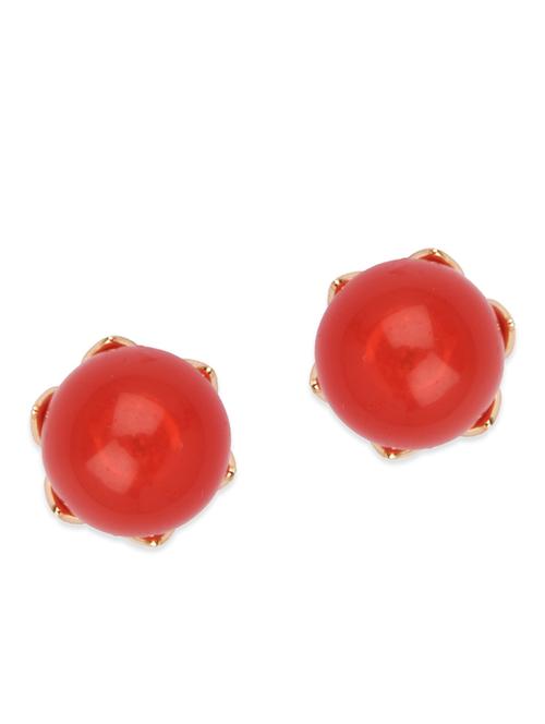 Diva Walk red studs earrings - 12100665 - Very Small Image - 1