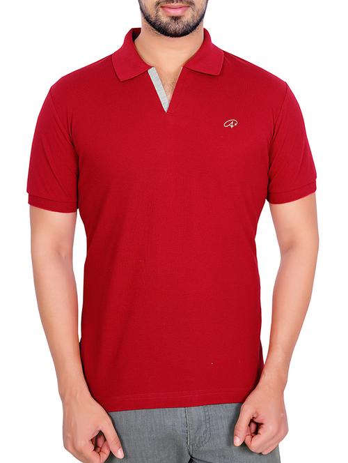 solid red cotton t-shirt - 12101276 - Very Small Image - 1