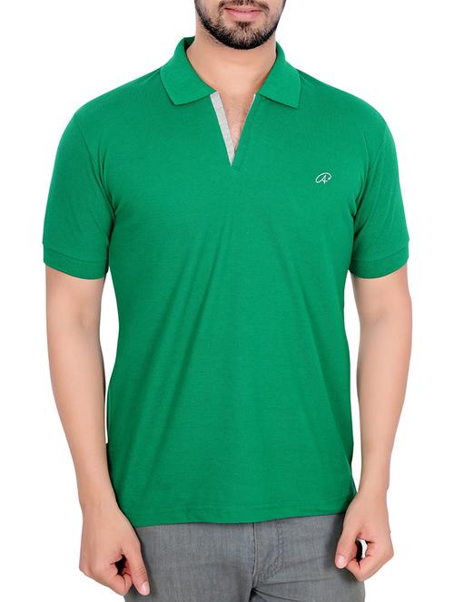 solid dark green cotton t-shirt - 12101280 - Very Small Image - 1