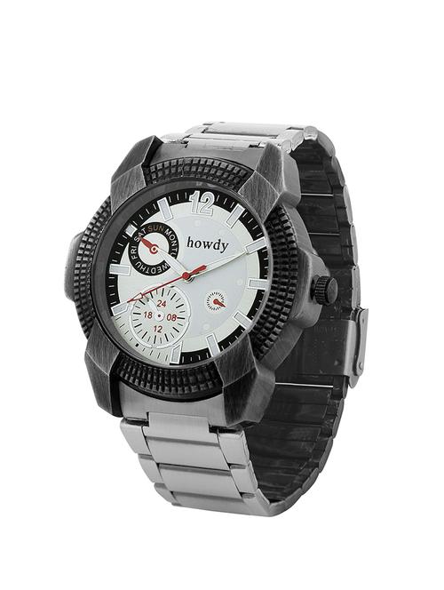 grey color, chronograph watch with stainless steel strap - 12101709 - Very Small Image - 1