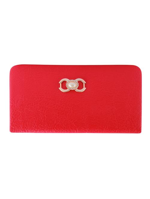 red synthetic leather clutch - 12102203 - Very Small Image - 1
