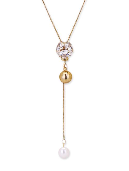 gold brass chain necklace - 12102395 - Very Small Image - 1