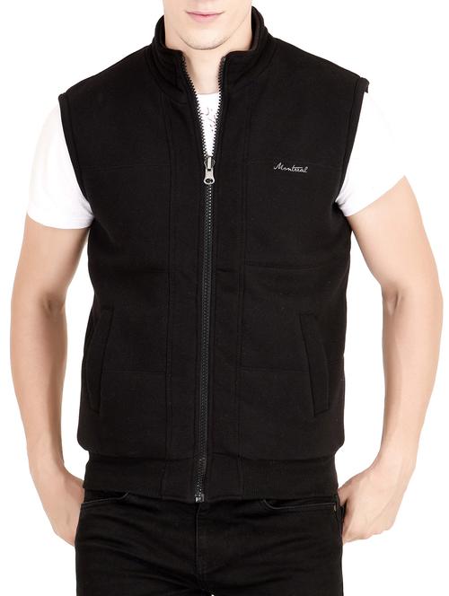 black fleece sweatshirt - 12103362 - Very Small Image - 1