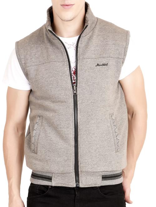 grey fleece casual jacket - 12103365 - Very Small Image - 1