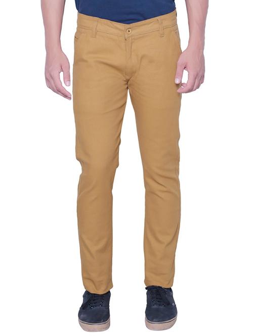 brown cotton chinos casual trousers - 12105374 - Very Small Image - 1