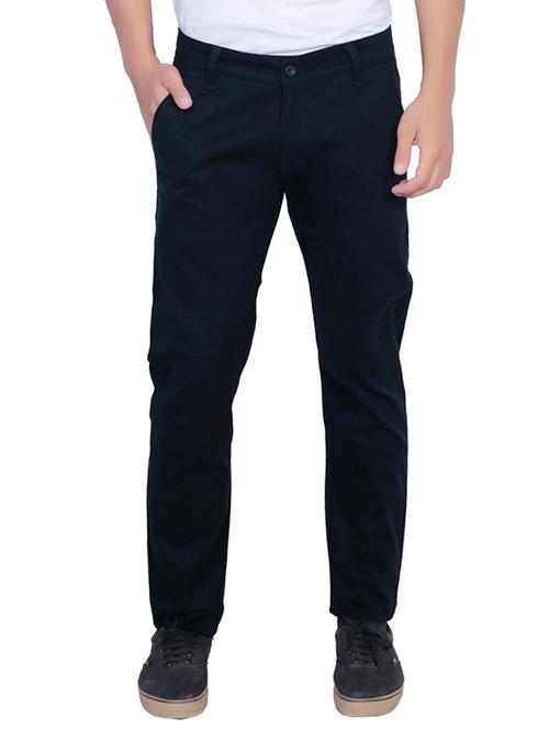 dark blue cotton chinos casual trousers - 12105376 - Very Small Image - 1