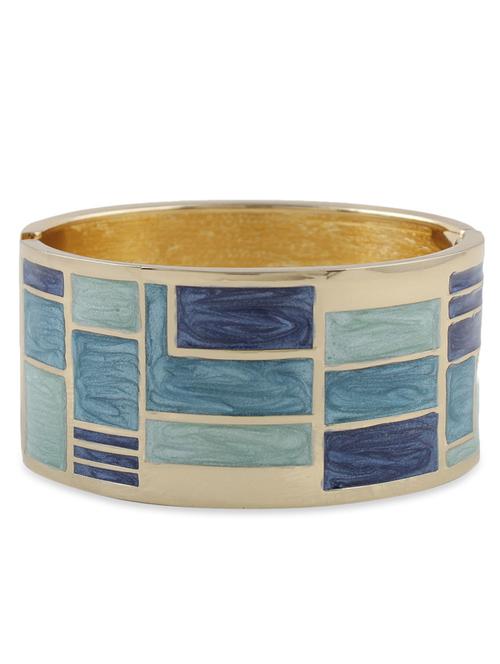 blue and gold enamelled metal cuff - 1210563 - Very Small Image - 1