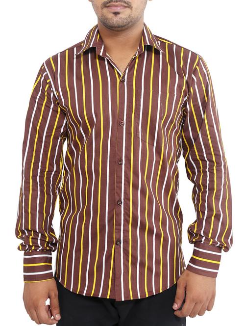 brown cotton casual shirt - 12107134 - Very Small Image - 1