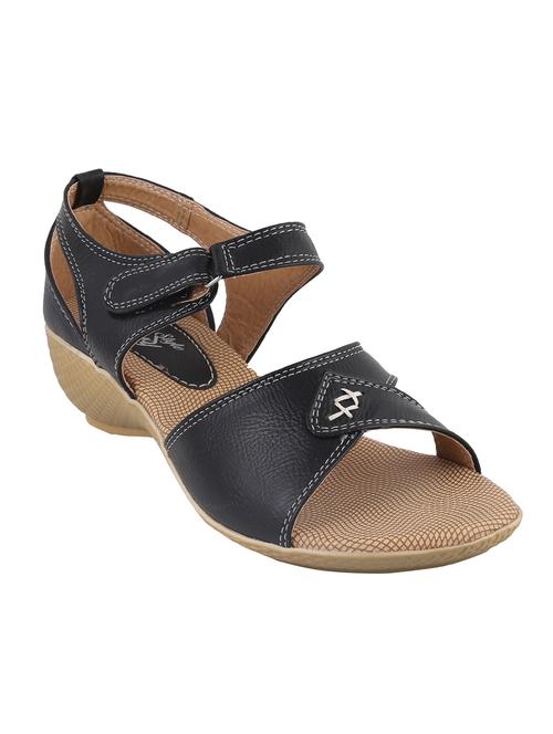 black leatherette sandal - 12107179 - Very Small Image - 1