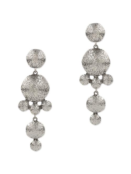 silver brass drop earring - 12107930 - Very Small Image - 1