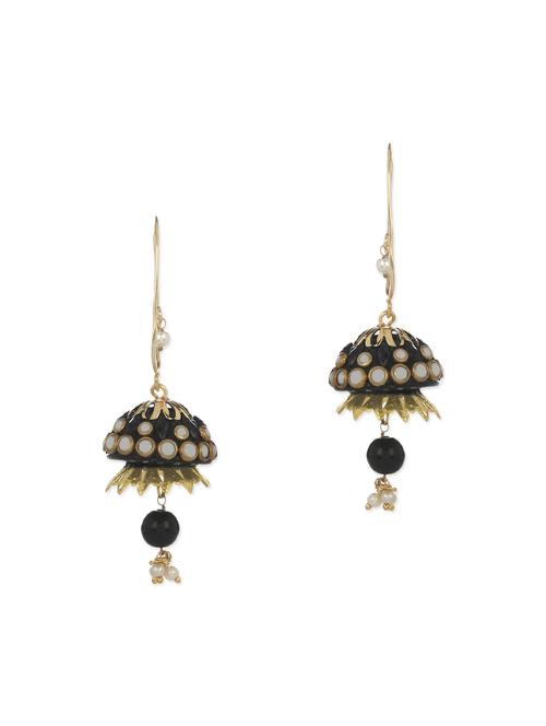 black brass drop earring - 12107937 - Very Small Image - 1