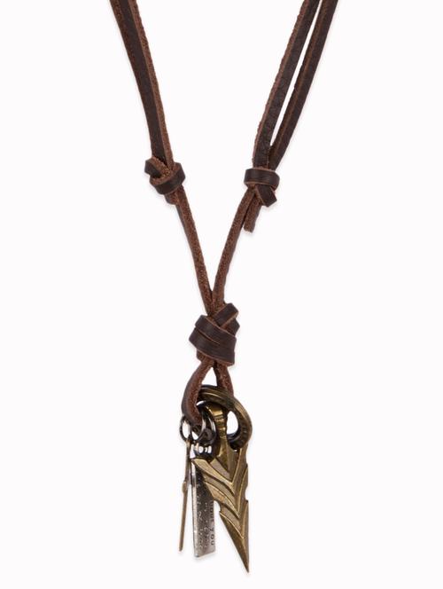 Diva Walk brown leather necklace - 12109231 - Very Small Image - 1