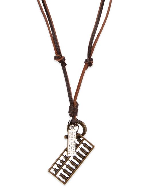 Diva Walk brown leather long necklace - 12109237 - Very Small Image - 1