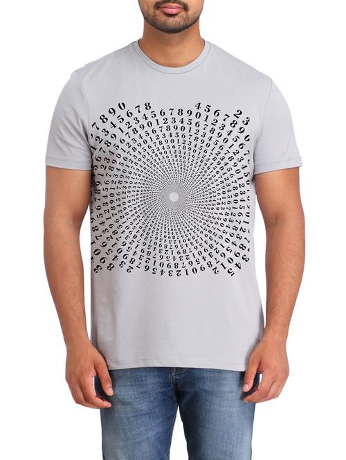 grey cotton tshirt - 12110074 - Very Small Image - 1