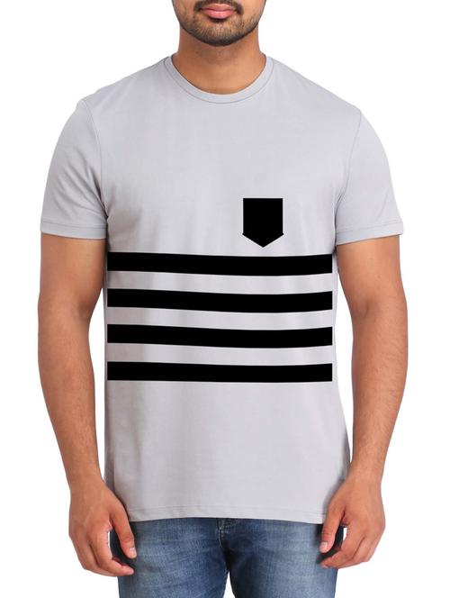 grey cotton tshirt - 12110088 - Very Small Image - 1