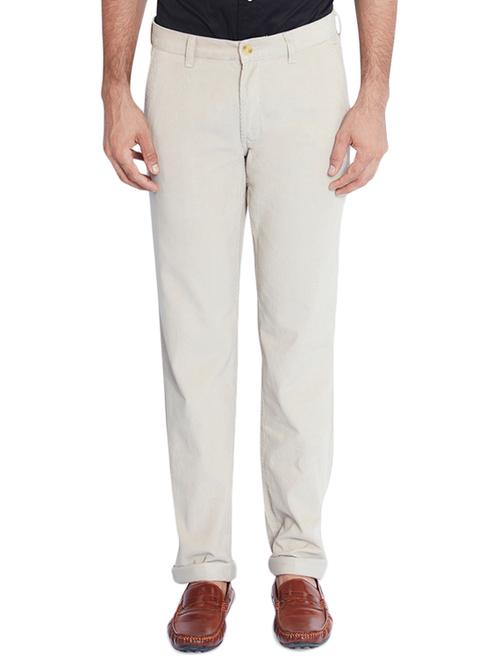 beige cotton chinos casual trousers - 12112587 - Very Small Image - 1