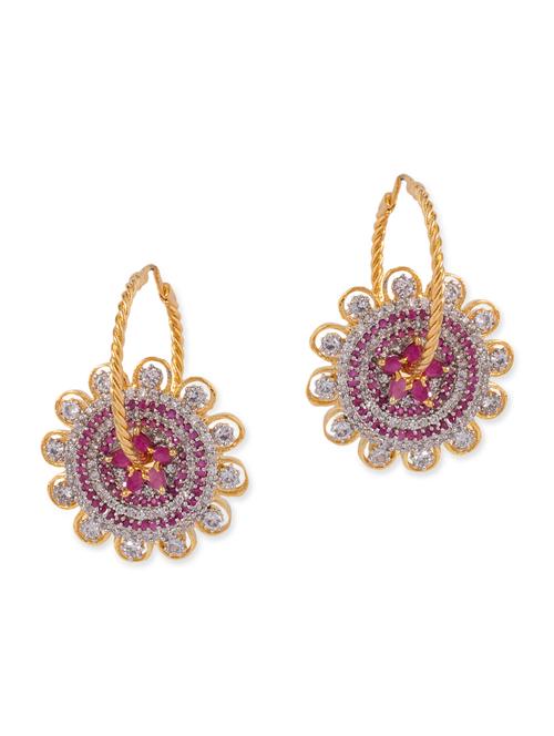 Pink metal hoop earring - 12113664 - Very Small Image - 1