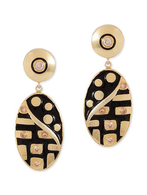 black metal drop earrings - 12113733 - Very Small Image - 1
