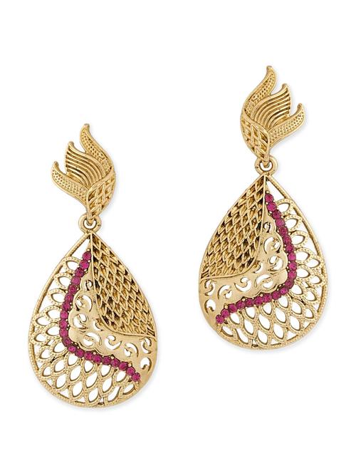 Pink metal drop earrings - 12113738 - Very Small Image - 1