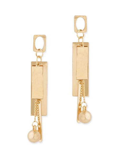 gold metal drop earring - 12113750 - Very Small Image - 1