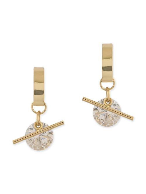gold metal drop earrings - 12113773 - Very Small Image - 1