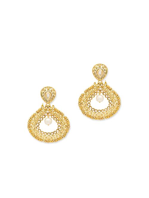 gold metal drop earrings - 12113859 - Very Small Image - 1