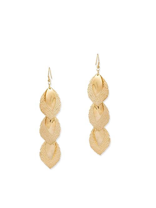 gold metal drop earring - 12113911 - Very Small Image - 1