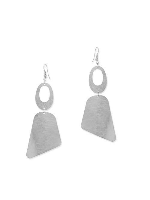 silver metal drop earring - 12113913 - Very Small Image - 1