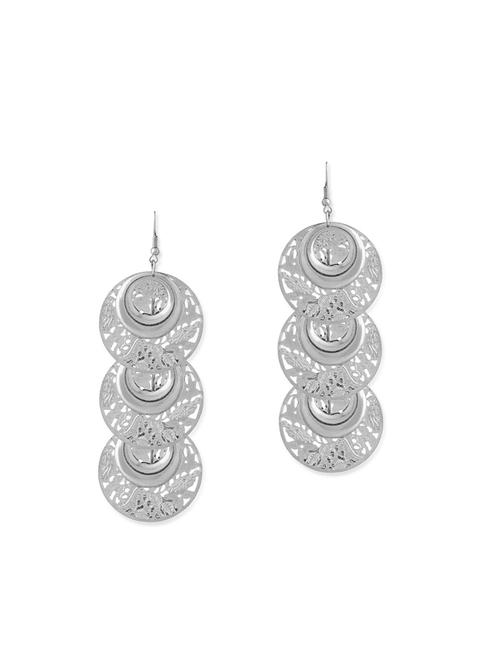 silver metal drop earring - 12113921 - Very Small Image - 1